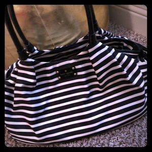 Kate Spade Black & White Striped Diaper Bag